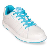 KR Strikeforce Womens Satin White/Aqua Wide Width