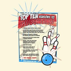 Top Ten Reasons to Go Bowling T-Shirt Main Image