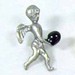 Bowling Silver Angel Lapel Pin