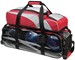 Ebonite Team 3 Ball Tote/Roller Silver/Red