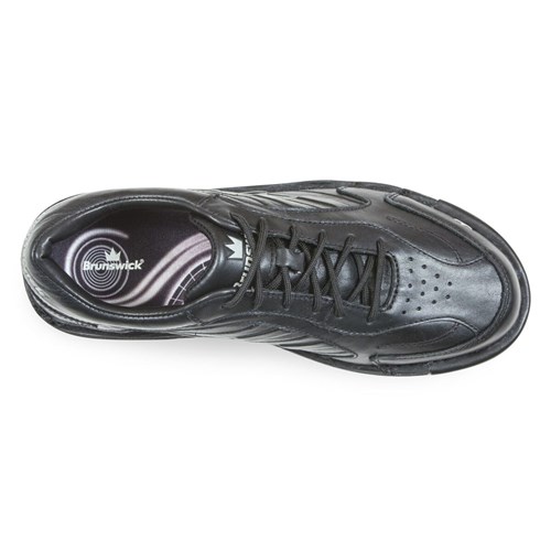 Boys Brunswick Tzone Black & Silver Bowling Shoes Size 5 1/2 