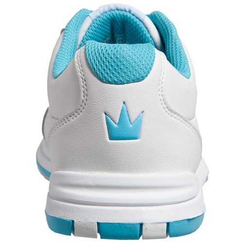 Brunswick Womens Satin White/Aqua Wide Width Bowling Shoes + FREE SHIPPING