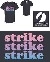 Exclusive Bowling.com Strike, Strike, Strike T-Shirt Core Image