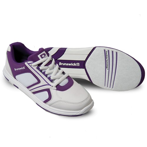 Brunswick Womens Spark White/Purple Bowling Shoes + FREE SHIPPING