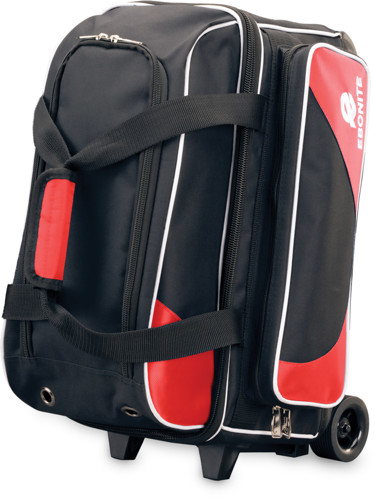 Ebonite Transport 2 Ball Roller Bowling Bag with Wheels Black 5 Year Warranty 
