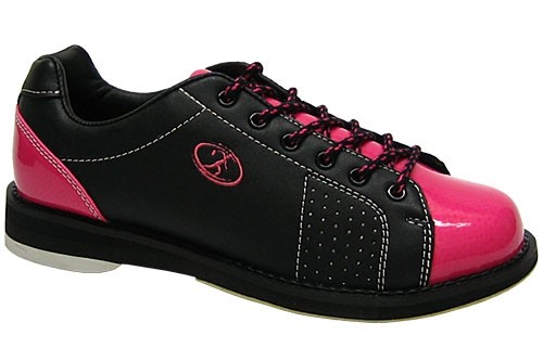 pink and black bowling shoes