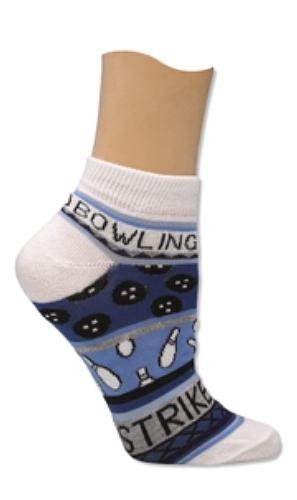 Master Ladies Blue Bowling Theme Socks + Free Shipping