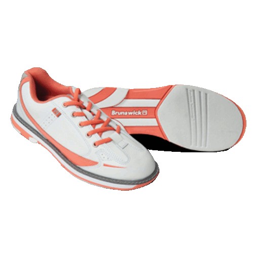 Brunswick Womens Curve White/Coral Bowling Shoes + FREE SHIPPING