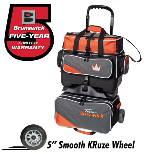 Brunswick Team Brunswick 4 Ball Roller Black/Orange + Free Shipping