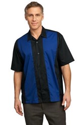 Port Authority Retro Camp Shirt Black/Blue Main Image